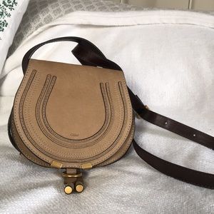 Authentic Chloe Marcie Mini Suede & Leather Crossbody